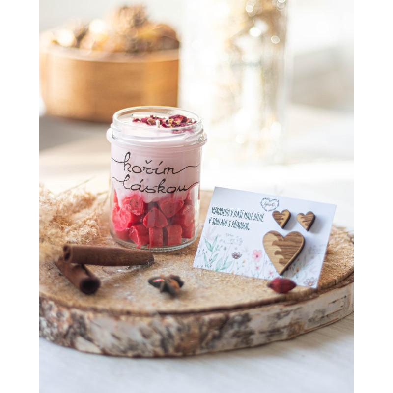 Svíčka + náušnice + brož