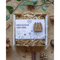 Dřevěná brož - Stromy