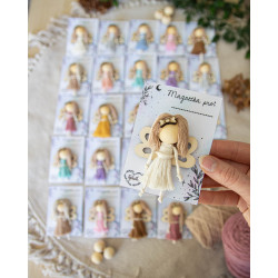 Macrame andílek - magnetka